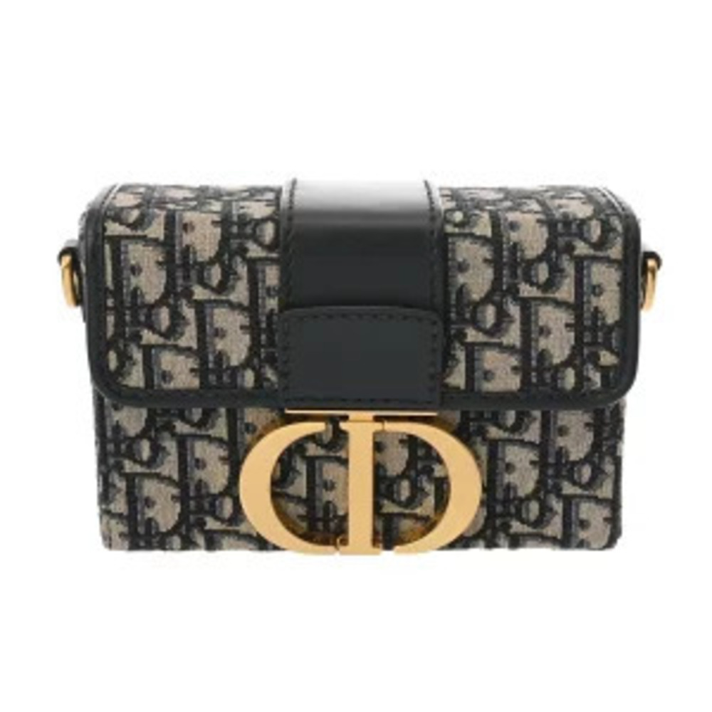 Dior Bag Ecru White Blue Oblique Embroidery Canvas Messenger
